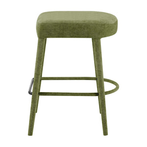 Rylee KD Chenille Backless Counter Stool, Millburry Green 