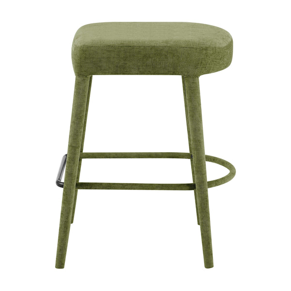 Rylee KD Chenille Backless Counter Stool, Millburry Green 