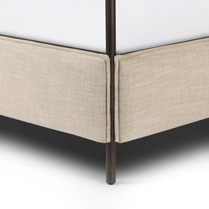 Leigh Canopy King Bed - Palm Ecru