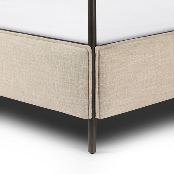 Leigh Canopy King Bed - Palm Ecru