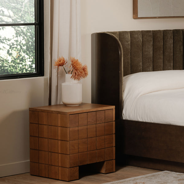Moe's Gia Nightstand in Brown Oak Finish