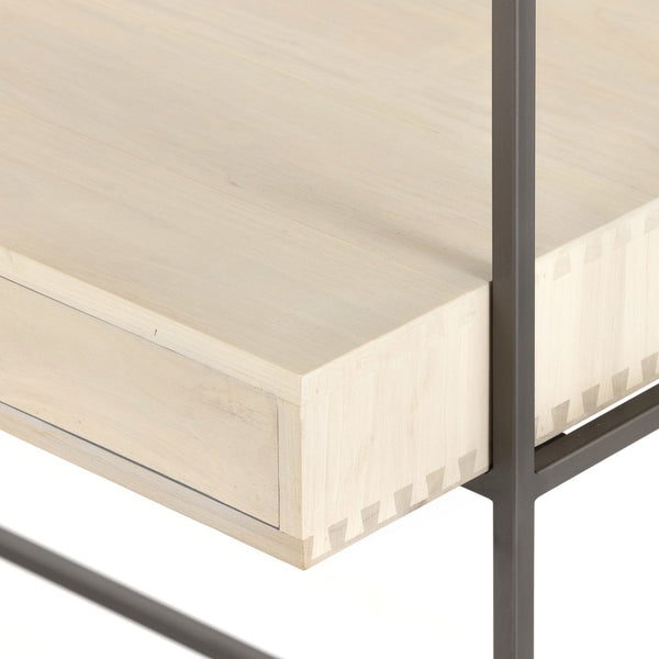 Trey Modular Wall Desk W/ 1 Bookcase - Dove Poplar