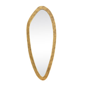 ORGANIC OVAL SHAPED MIRROR IN BRASS FINISH