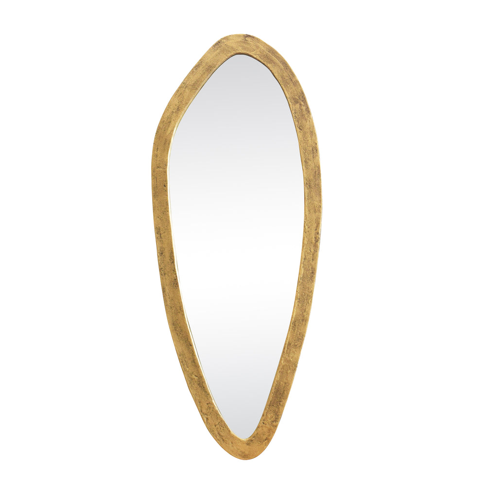 ORGANIC OVAL SHAPED MIRROR IN BRASS FINISH