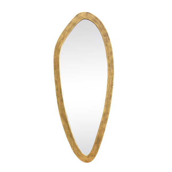 ORGANIC OVAL SHAPED MIRROR IN BRASS FINISH