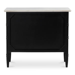 Eleanor Nightstand in Black with Marble Top