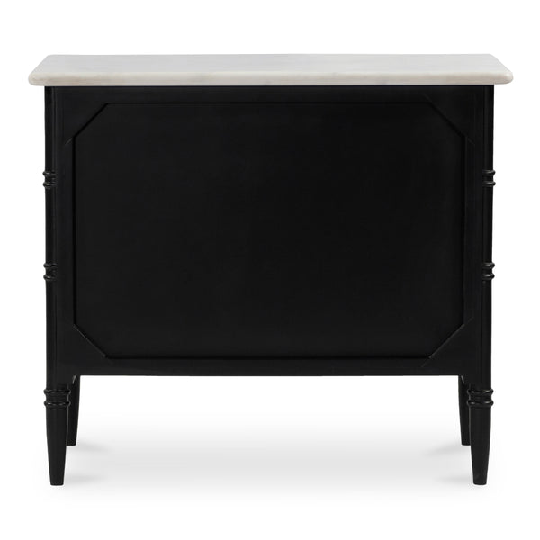 Eleanor Nightstand in Black with Marble Top