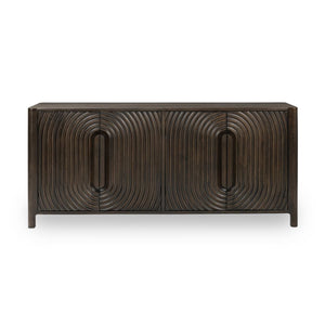 Colson Solid Wood 4Dr Cabinet - Dark Brown