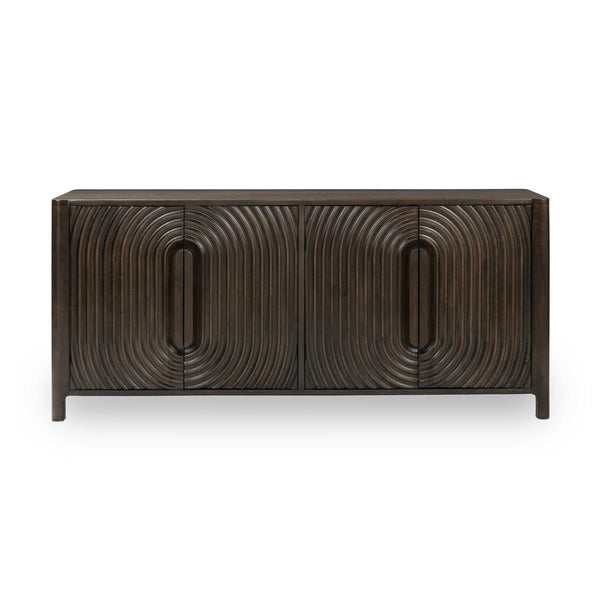 Colson Solid Wood 4Dr Cabinet - Dark Brown