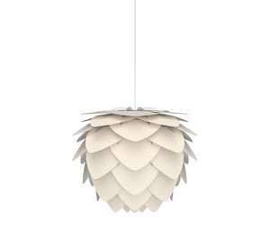 Aluvia Mini Plug-In Pendant in Pearl with White Cord