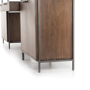 Trey Modular Wall Desk W/ 2 Bookcases - Auburn Poplar