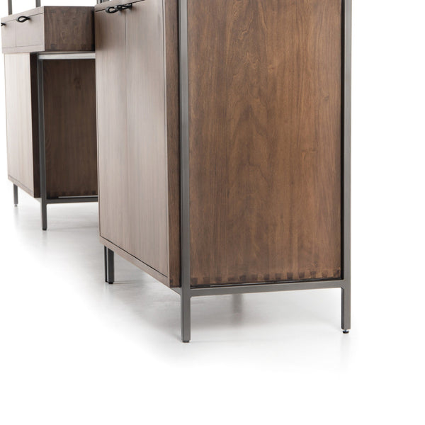 Trey Modular Wall Desk W/ 2 Bookcases - Auburn Poplar
