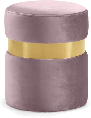Reginald Ottoman/Stool In Pink Velvet