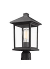 Portland 1 Light Post Mount Light in Black Finish