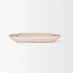 Athena Set of 2 Extra Large  Light-Wash Reclaimed Wood Trays