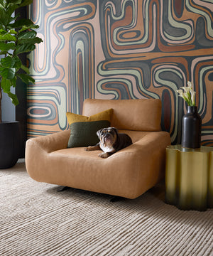 PAGET GLIDER LOUNGE CHAIR - CAMEL LEATHER