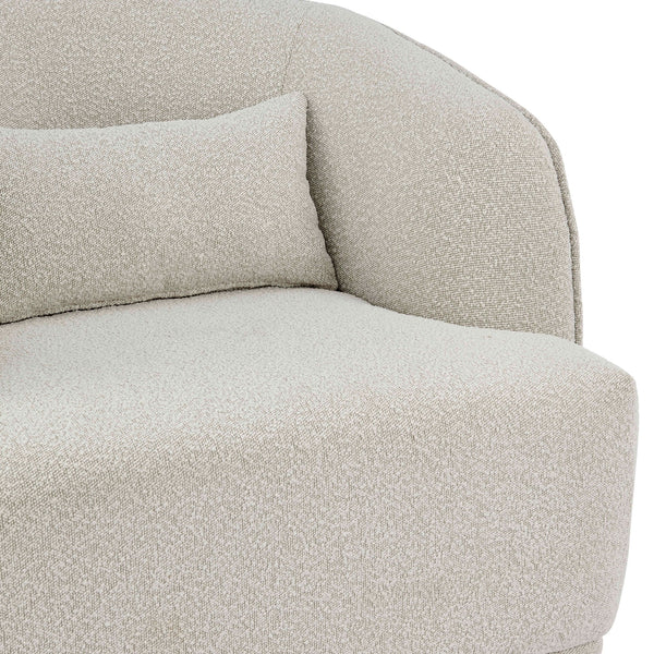 Steward Fabric Swivel Accent Chair In Boucle Beige