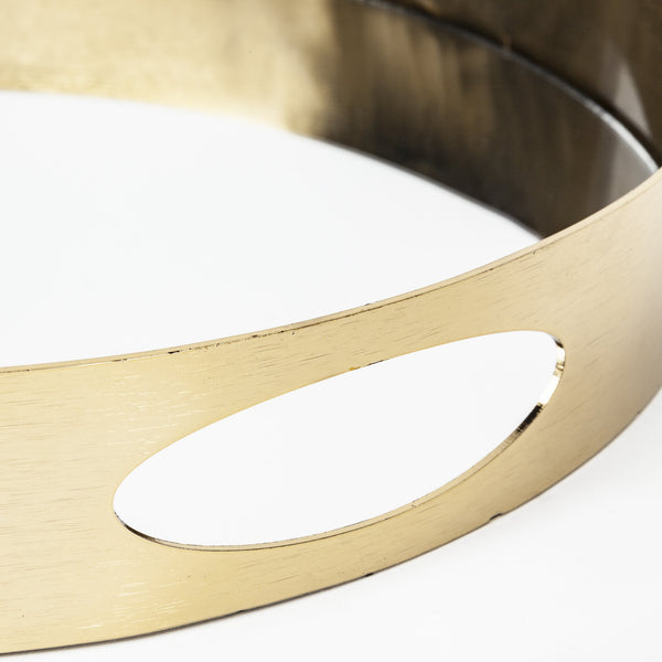 Serkis 15L x 15W Gold Metal Mirrored Base Round Tray