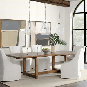 Lyra Pine Wood Extension Dining Table Smoke Brown