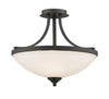 Bordeaux 3 Light Semi Flush Mount in Bronze Finish