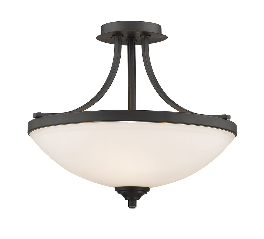 Bordeaux 3 Light Semi Flush Mount in Bronze Finish