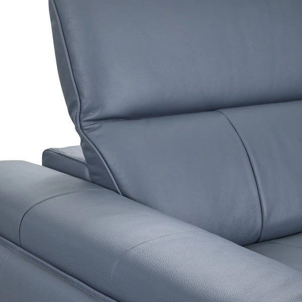 Alea Leather Power Recliner Sofa - Smoke Blue