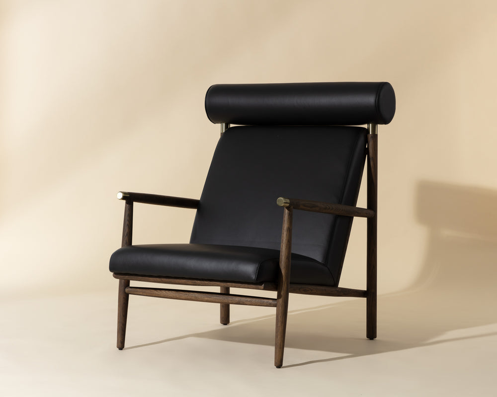 BIKO LOUNGE CHAIR - BLACK LEATHER