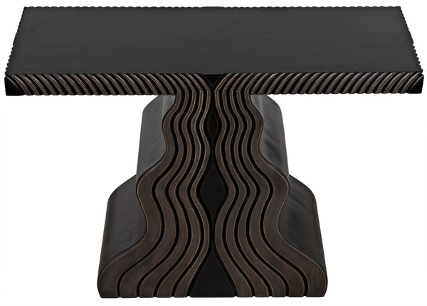 Ray Mahogany and Veneer Console in Pale with Light Brown Highlights