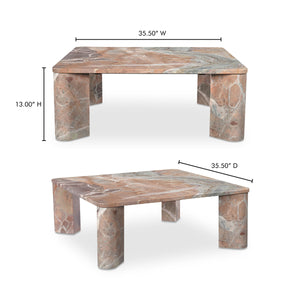 Segment Coffee Table in Orange Levante Marble