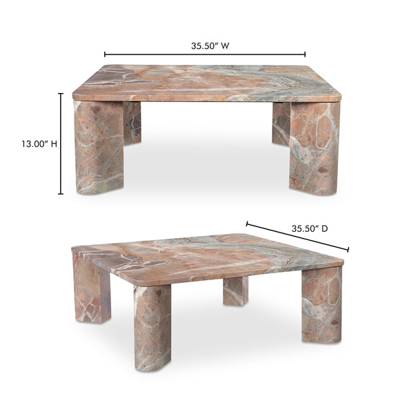 Segment Coffee Table in Orange Levante Marble