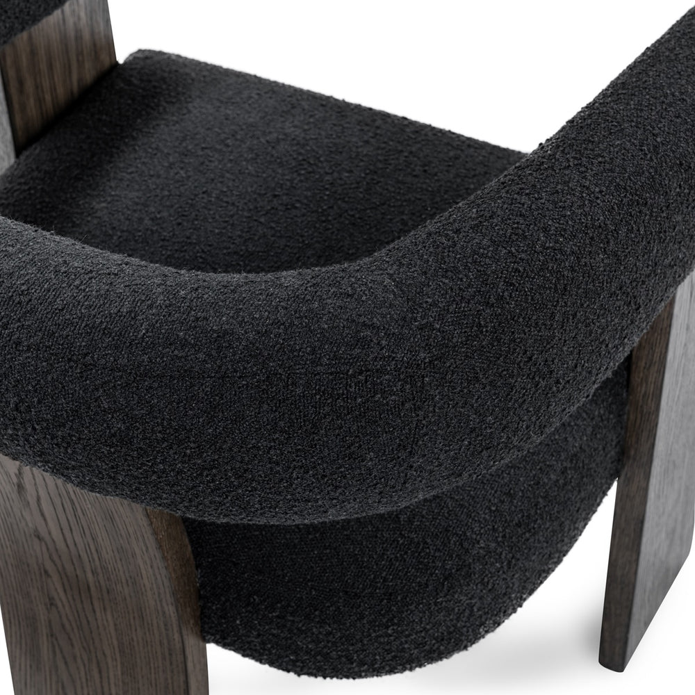 Julina Upholstered Accent Chair with Oak Frame - Charcoal