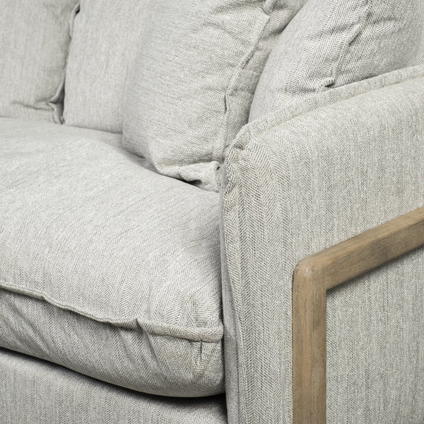 Roy I 84" Frost Gray Upholstered Three Seater Sofa