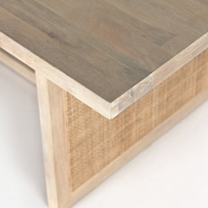 Clarita Dining Table In White Wash Mango