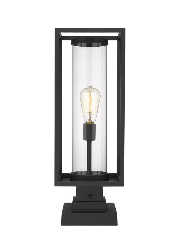 Dunbroch 1 Light Outdoor Pier Mounted Fixture in Black Finish