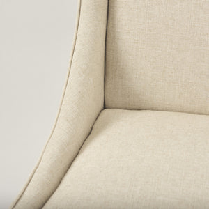 Kensington I  Cream Fabric and Solid Wood Dining Chair