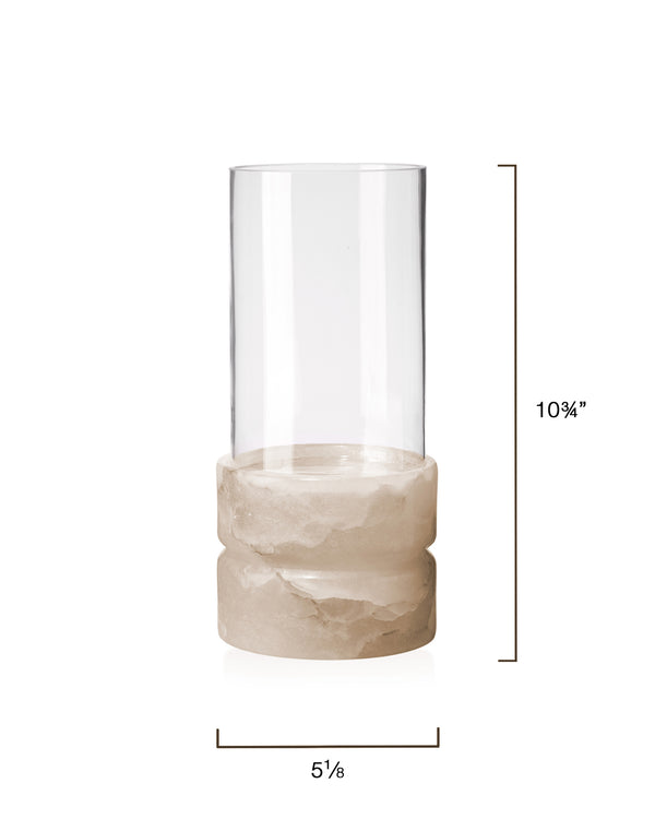 Charlotte Stacked Alabaster Hurricane, Tall