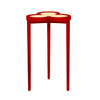 CLOVER CIGAR TABLE WITH REVERSIBLE LACQUER AND NATURAL GRASSCLOTH TOP IN MATTE RED LACQUER
