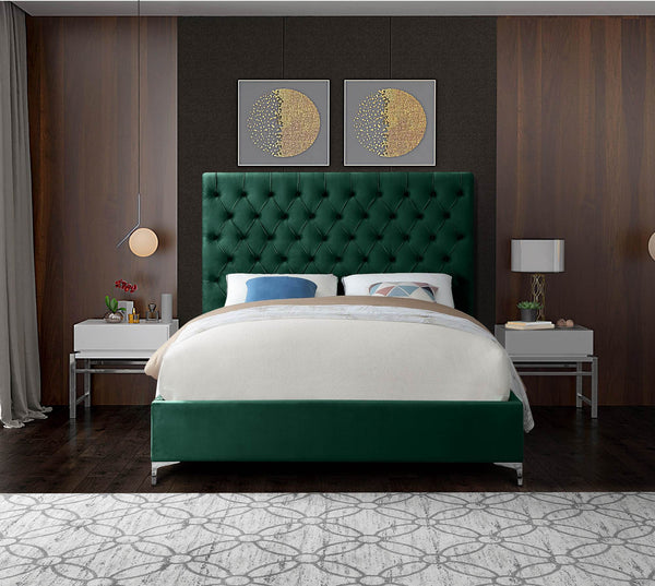 Robin King Bed In Green Velvet