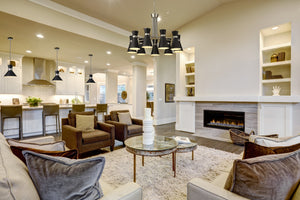 Soriano 9 Light Chandelier in Matte Black + Brushed Nickel Finish