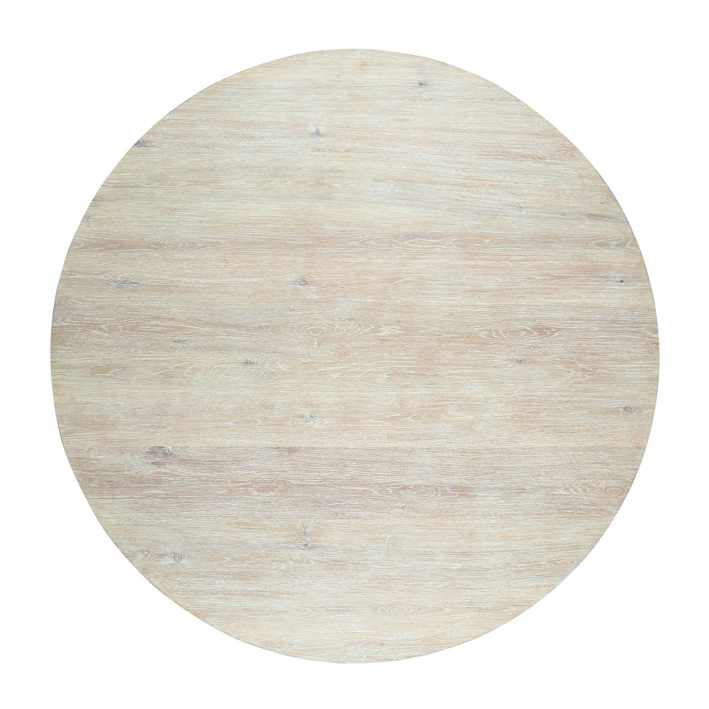 Tiber Solid Wood Round Dining Table - Cream Washed/Toasted Brown