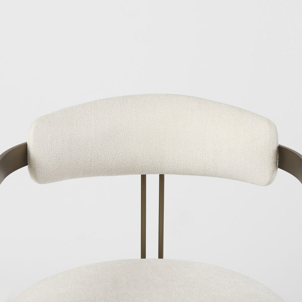 Hollyfield 20.5 x 21.3 x 29.5 Cream Fabric Seat W/ Gold Iron Frame Dining Chair