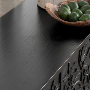 Albero Solid Wood 4Dr Buffet - Handcrafted Black Finish