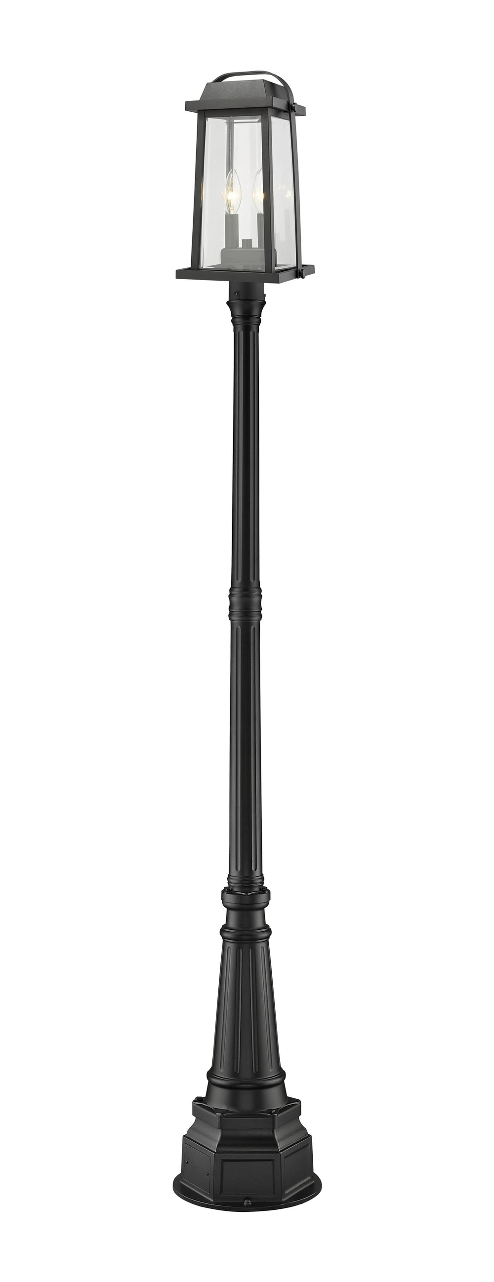 Millworks 2 Light Outdoor Post Mounted Fixture in Black Finish
