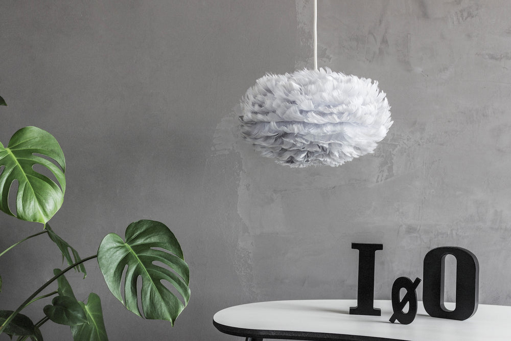 Eos Mini Plug-In Pendant in Grey with White Cord