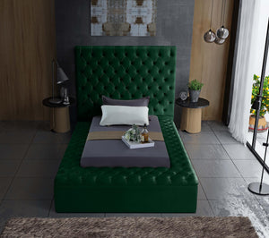 Randal Twin Bed In Green Velvet
