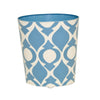 OVAL WASTEBASKET BLUE AND CREAM