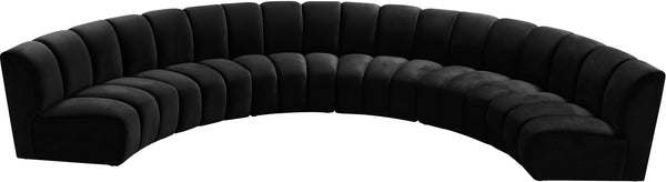 Lynda 6pc. Modular Sectional In Black Velvet