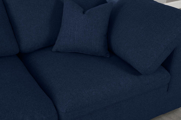 Carmen Cloud Modular Sectional In Navy Linen Fabric