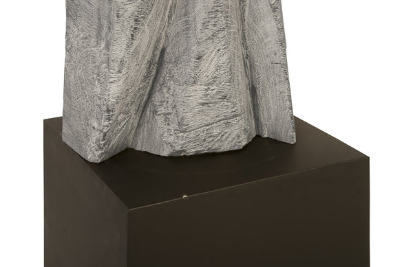 Tai Chi Sculpture C on Pedestal, Grey Stone/Black