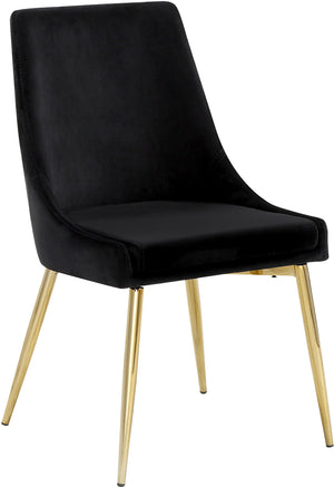 Lynette Dining Chair In Black Velvet and Gold